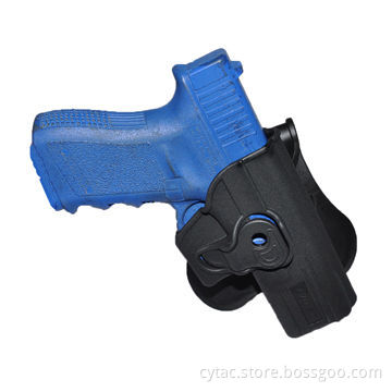 Pistol holster for Glock17/19/23/32, made of polymer, designed with release button, silicone paddle